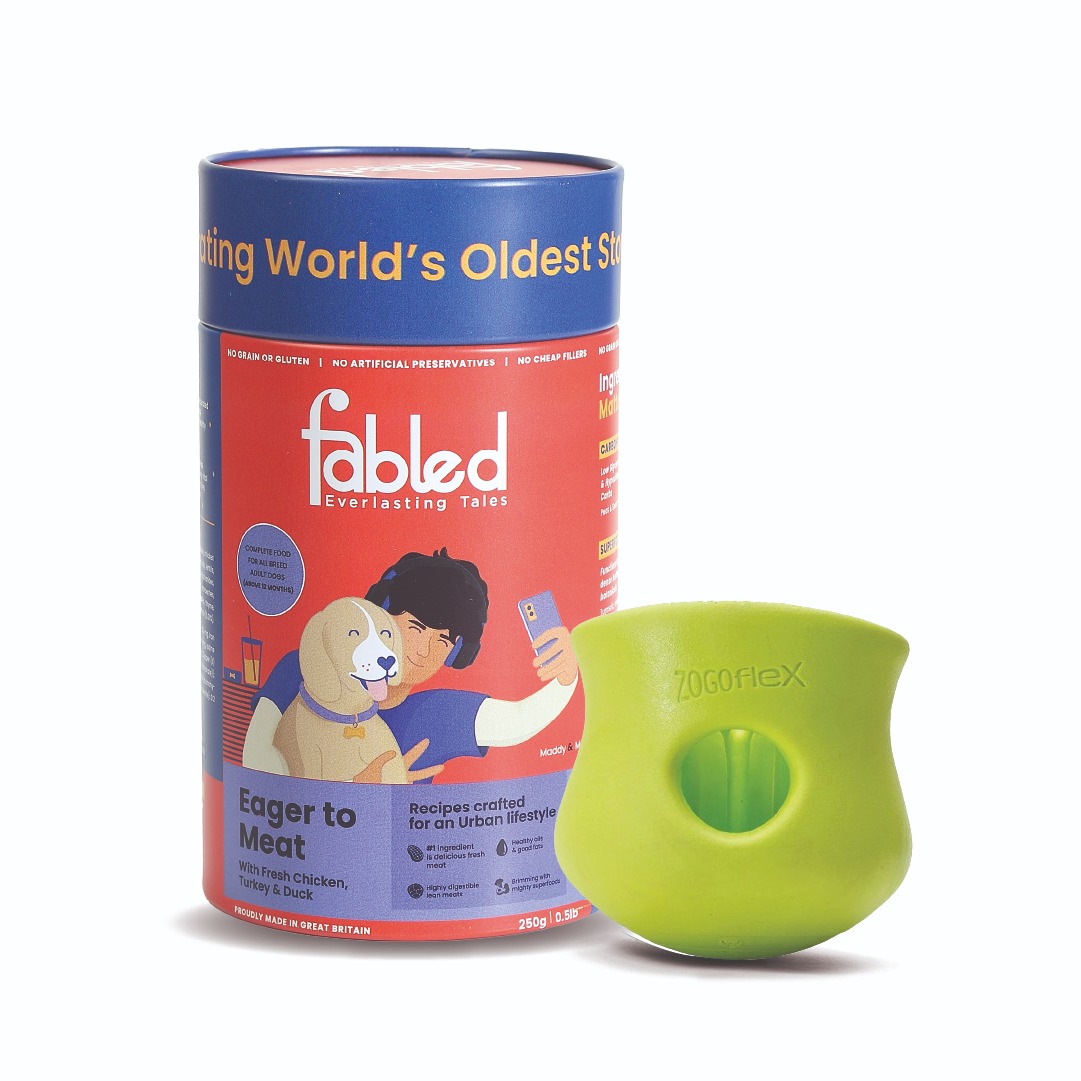 Zogoflex Toppl Treat Toy_Green_Small + Eager To Meat