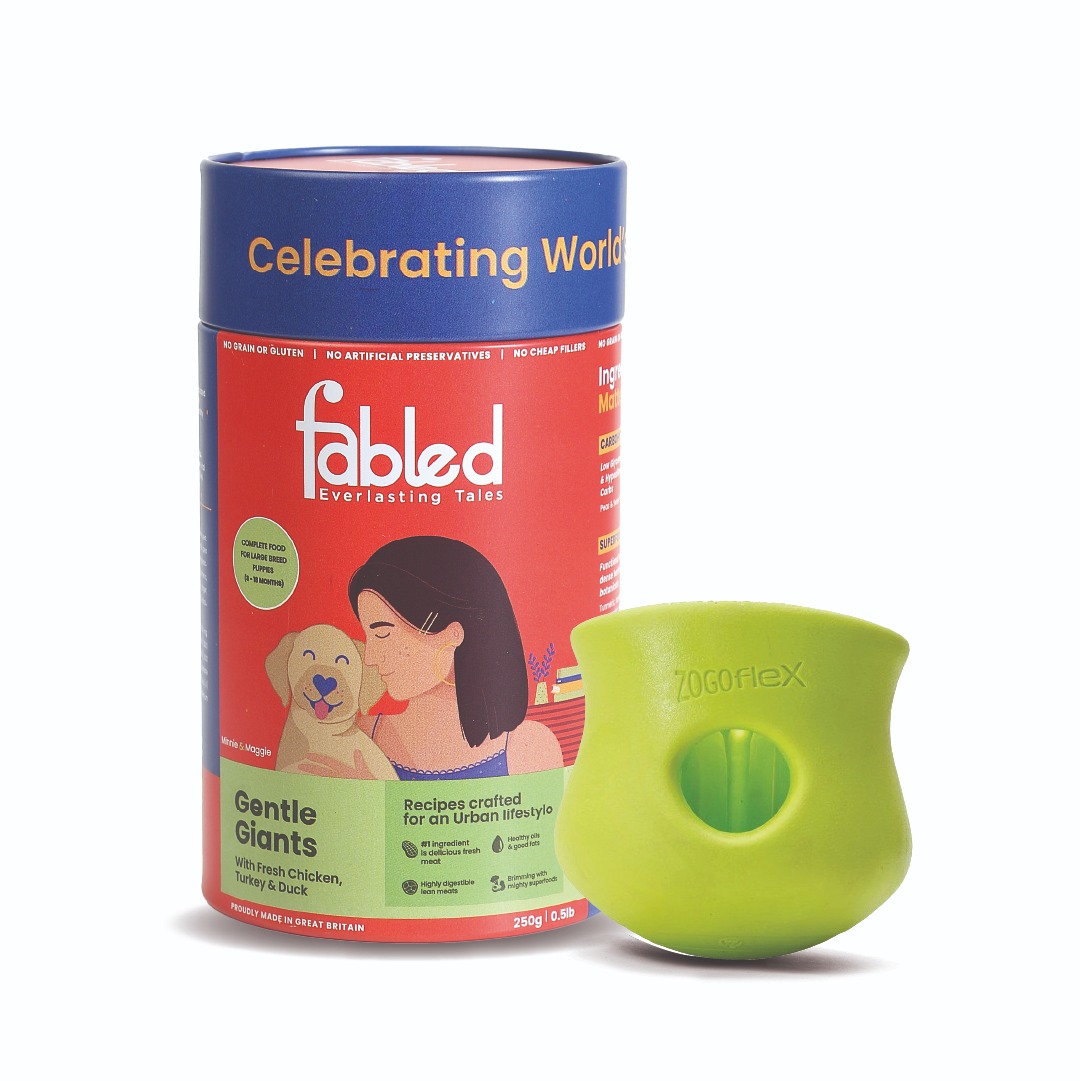 Zogoflex Toppl Treat Toy_Green_Small + Gentle Giants